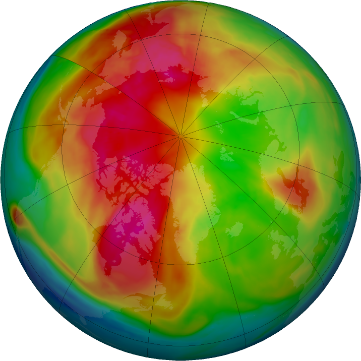 Arctic ozone map for 25 February 2023